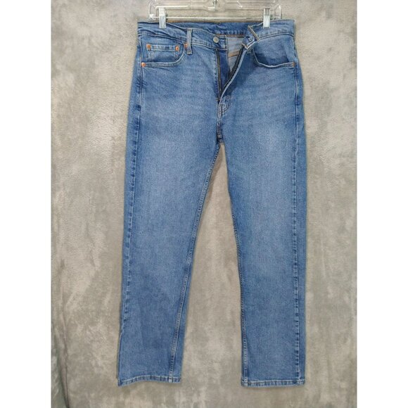 Levis 505 Jeans Mens 32x32 Blue Denim Straight Leg Regular Fit Medium Wash - Picture 1 of 9
